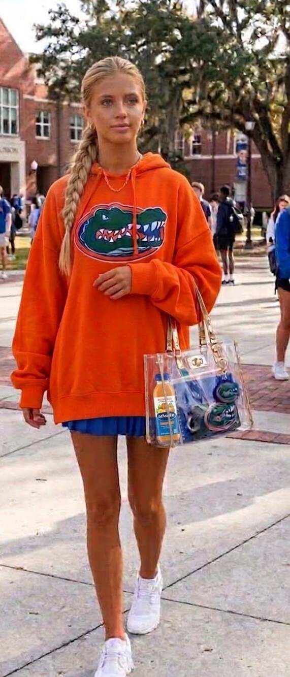E5 Orange Florida Gators Hoodie Sweatshirt with Embroidered Logo Large